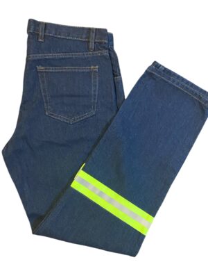 Pantalón de mezclilla con cinta reflejante